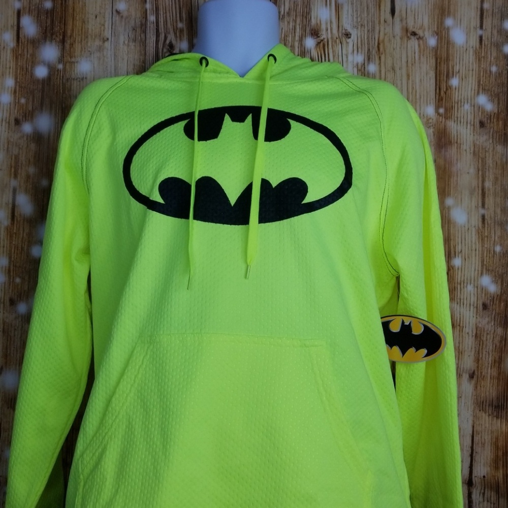 Batman Neon Yellow Hoodie mens M DC comics